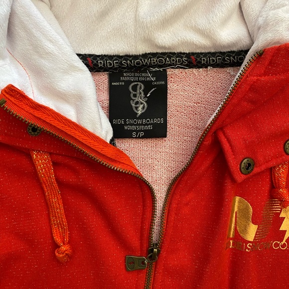 Ride Snowboards Zip Down Fitted Hoodie Sweatshirt - Picture 5 of 7